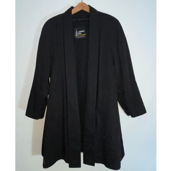 London Fog Shawl Collar Swing Coat - Women's Size 12 P - Zip Out Wool Lining - Picture 1 of 11